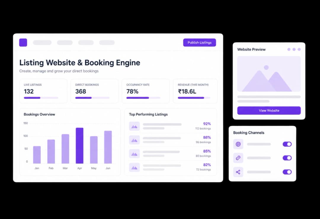 Listing Website & Booking Engine